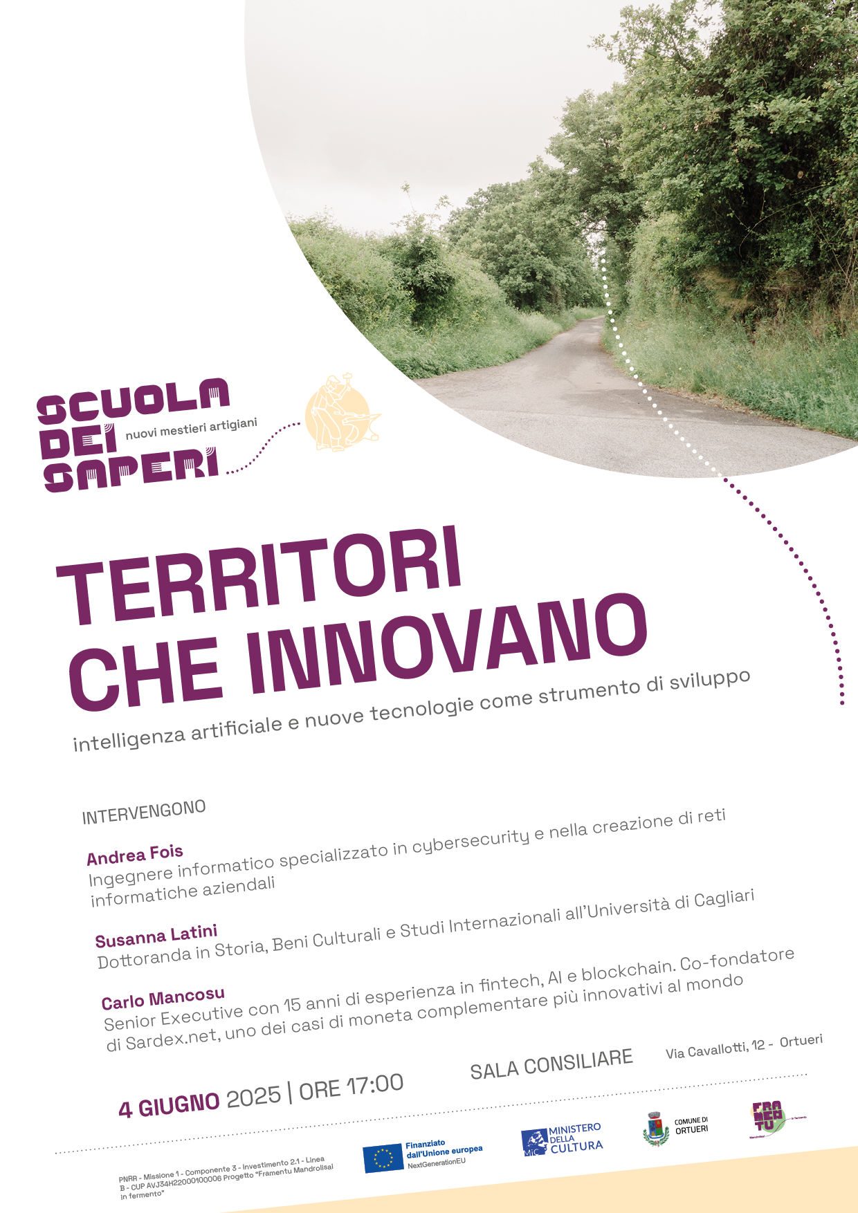 Scopri di più sull'articolo Quarto incontro “Creatori di Innovazione”: il 4 giugno a Ortueri si parla di AI e sviluppo dei territori