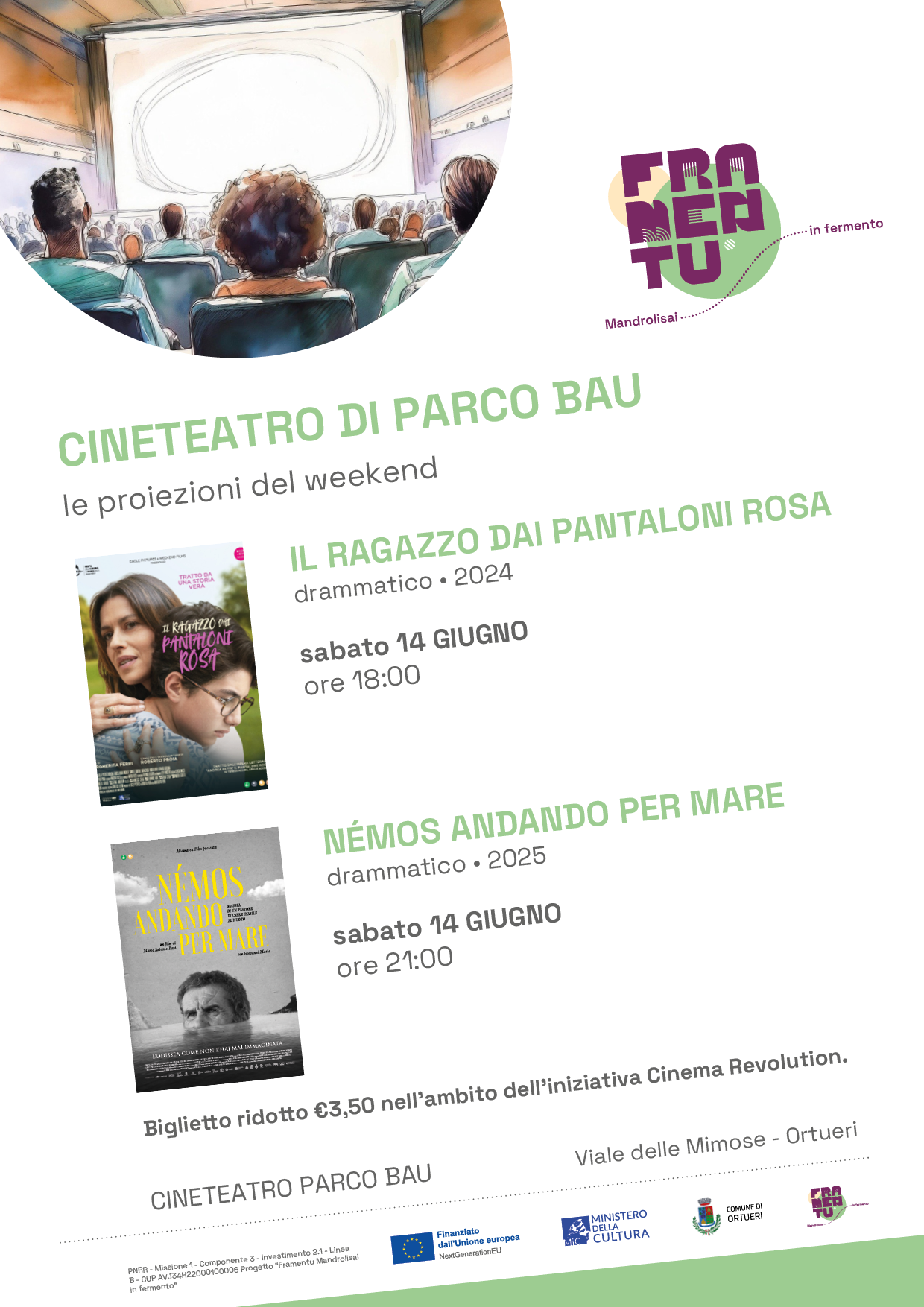 Scopri di più sull'articolo Cineteatro Parco Bau: le proiezioni di sabato 14 giugno