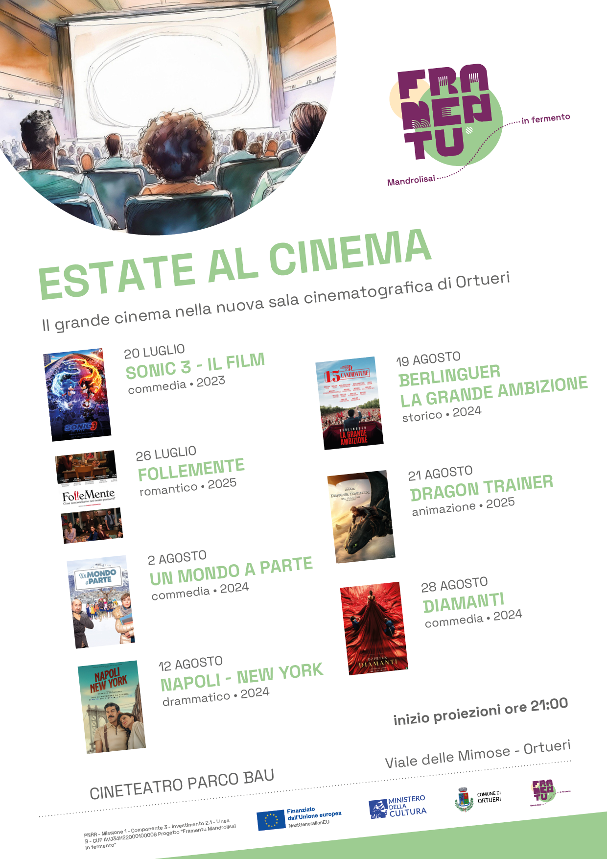 Al momento stai visualizzando Estate al Cinema: la rassegna cinematografica estiva a Ortueri